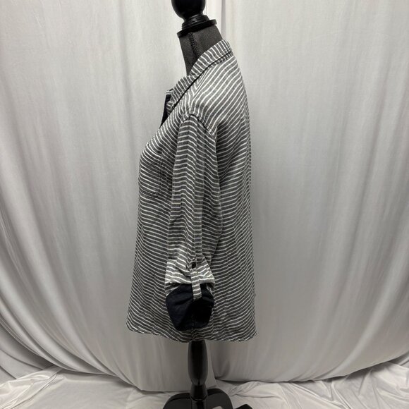 Riders By Lee Striped Button Up Shirt Womens Size Large Long Sleeve Cotton Comfy - Picture 3 of 9
